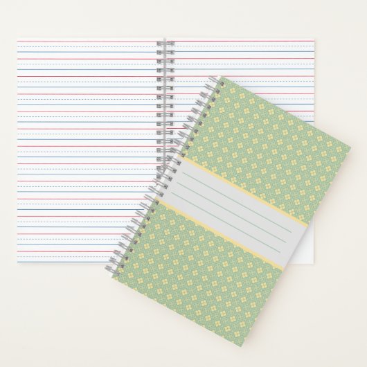 Diamantpatroon Teal Notitieboek (Binnen)