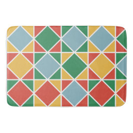  diamantpatroon van 1950: geel groen en rood badmat