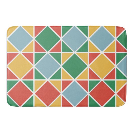  diamantpatroon van 1950: geel groen en rood badmat (Voorkant)