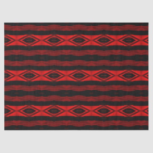 Diamantpatroon Verticale Streep Rood Zwart Tissuepapier (Voorkant)