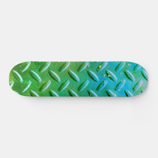 Diamantplaatstaal Groen en Blauw Skateboard (Horizontaal)