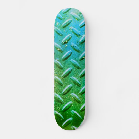 Diamantplaatstaal Groen en Blauw Skateboard (Voorkant)