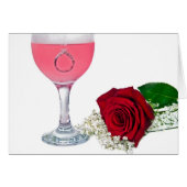 diamantring in de drink met roos (Voorkant Horizontaal)