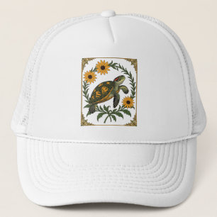 Diamantrugschildpad en Black Eyed Susan Bloemen Trucker Pet