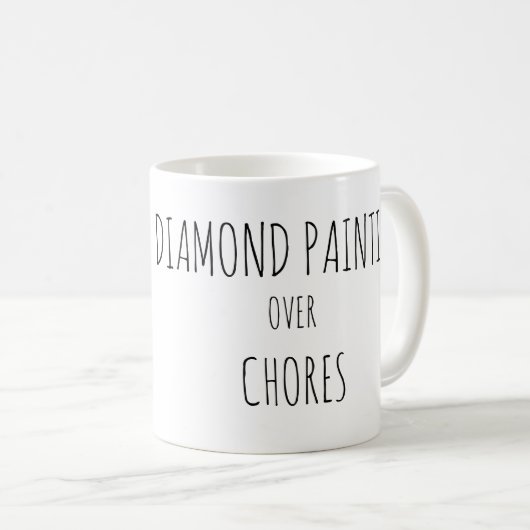 Diamantschilderen over klusjes koffiemok (Voorkant rechts)