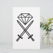 Diamantsnede Briefpapier (Staand voorkant)