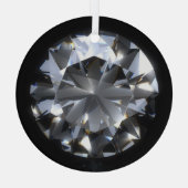 Diamantsteen: zwarte ruimte schittert. glas ornament (Achterkant)