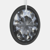 Diamantsteen: zwarte ruimte schittert. glas ornament (Voorkant Rechts)