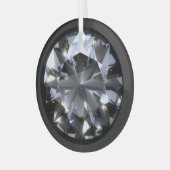 Diamantsteen: zwarte ruimte schittert. glas ornament (Voorkant links)