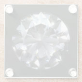 Diamantsteen: zwarte ruimte schittert. glazen onderzetter (Achterkant)