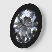 Diamantsteen: zwarte ruimte schittert. grote klok (Hoek)