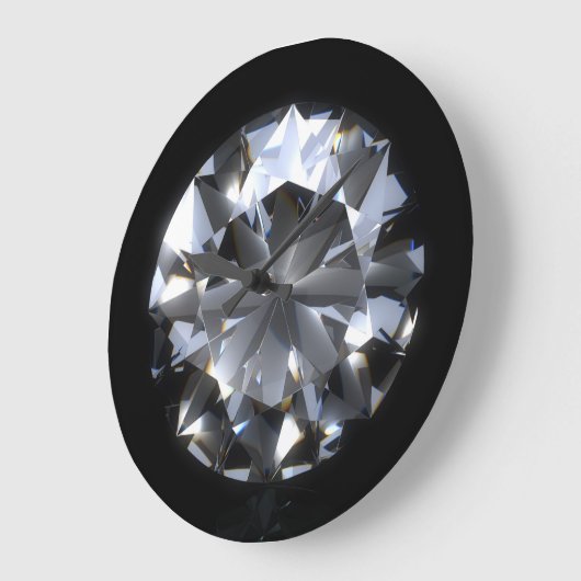 Diamantsteen: zwarte ruimte schittert. grote klok (Hoek)