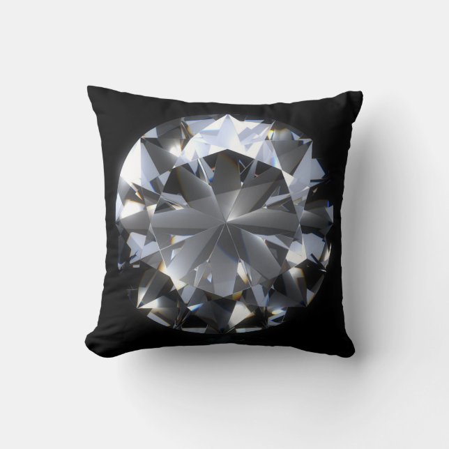 Diamantsteen: zwarte ruimte schittert. kussen (Voorkant)