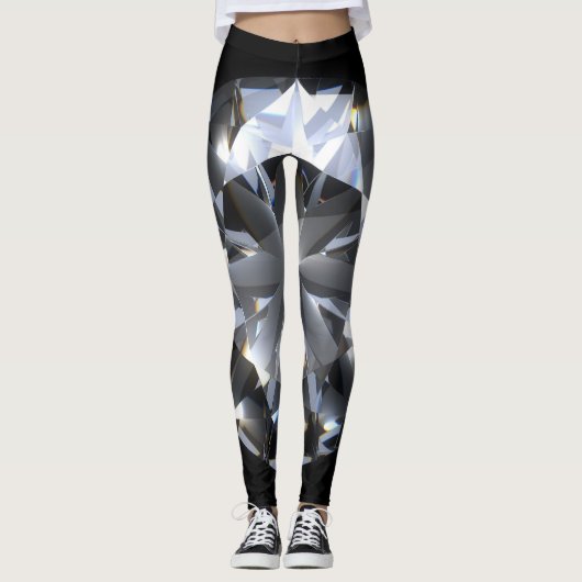 Diamantsteen: zwarte ruimte schittert. leggings (Voorkant)