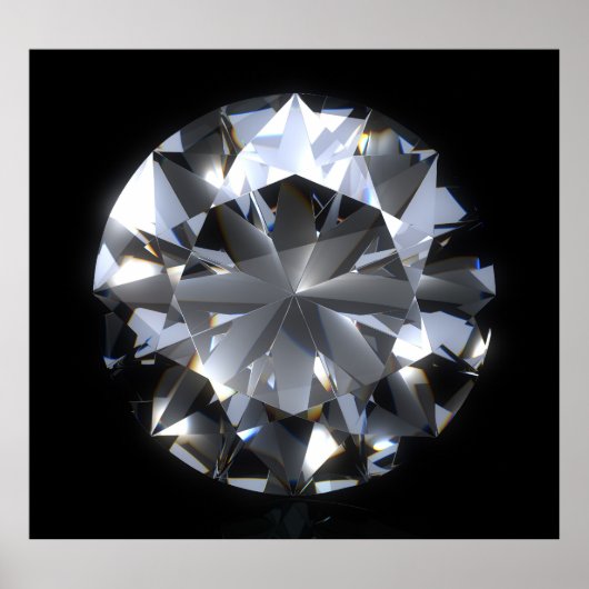 Diamantsteen: zwarte ruimte schittert. poster (Voorkant)