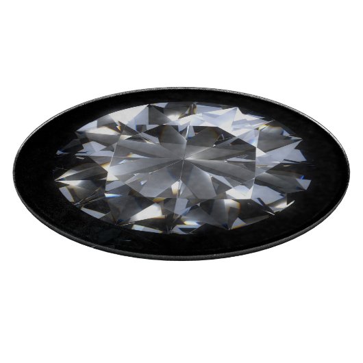 Diamantsteen: zwarte ruimte schittert. snijplank (Hoek)