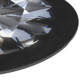 Diamantsteen: zwarte ruimte schittert. snijplank (Hoek)