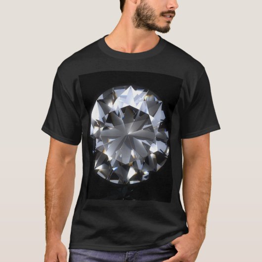 Diamantsteen: zwarte ruimte schittert. t-shirt (Voorkant)