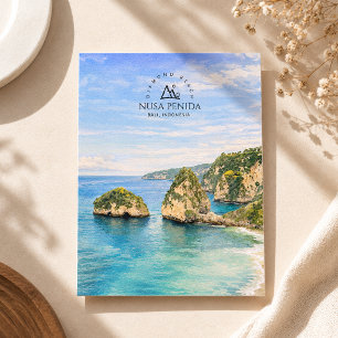 Diamantstrand Bali Aquarel Turquoise Zee Feestdagenkaart