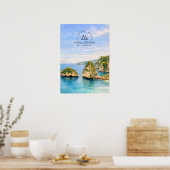 Diamantstrand Bali Aquarel Turquoise Zee Poster (Keuken)