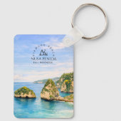 Diamantstrand Bali Aquarel Turquoise Zee Sleutelhanger (Achterkant)