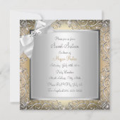  diamantstrik & Sparkle Swirl Gold Sweet 16 Kaart (Achterkant)