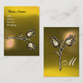 DIAMANTTULPEN MONOGRAM, gele Topaas Visitekaartje (Voorkant / Achterkant)