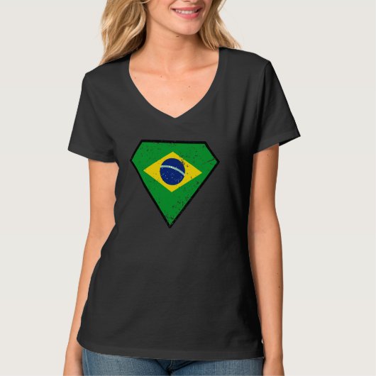 Diamantvorm Vlag van Brazilië. Braziliaans  EF T-shirt (Voorkant)