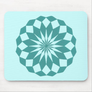 Diamantvormen in Blauwgroen Turquoise Mandala-Muis Muismat