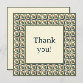 Diamantvormen in neutrale tonen bedankkaart