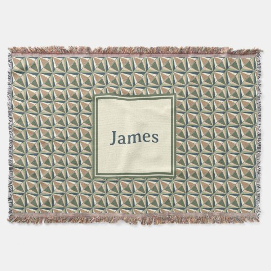 Diamantvormen in neutrale tonen deken (Voorkant)