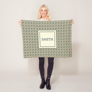 Diamantvormen in neutrale tonen fleece deken