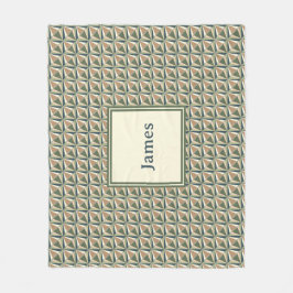 Diamantvormen in neutrale tonen fleece deken