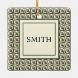 Diamantvormen in neutrale tonen keramisch ornament