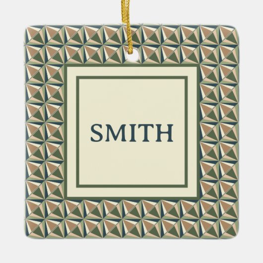 Diamantvormen in neutrale tonen keramisch ornament (Voorkant)