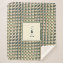 Diamantvormen in neutrale tonen sherpa deken