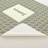 Diamantvormen in neutrale tonen sherpa deken (3/4)