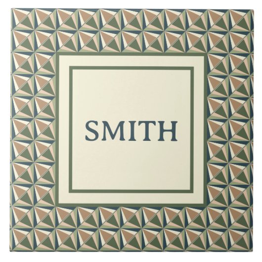 Diamantvormen in neutrale tonen tegeltje (Voorkant)