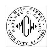Diamantvormig Initiaal Monogram Retouradres Rubberstempel (Afrduk)