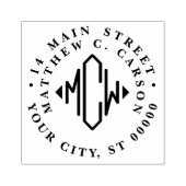 Diamantvormig Initieel Monogram Retouradres Rubberstempel (Afrduk)