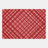 Diamantvormig patroon Rood, Wit, Zwart Inpakpapier Vel (Voorkant)