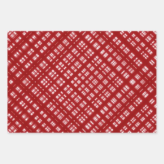 Diamantvormig patroon Rood, Wit, Zwart Inpakpapier Vel (Voorkant)