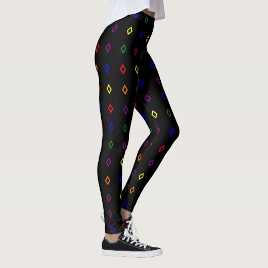 Diamantvormpatroon Pridekleuren Leggings (Rechts)
