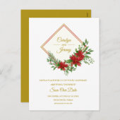 Diamod & Poinsettias - kerstcadeau Feestdagenkaart (Voorkant / Achterkant)