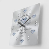 Diamond 10 jaar Jubileum weddenschap Vierkante Klok (Hoek)