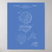 Diamond 1966 Patent Art Blueprint Poster (Voorkant)