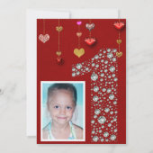 Diamond 1 1e Valentijns's Hearts Verjaardagsfeest Kaart (Achterkant)