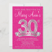 Diamond 30th Birthday Invitation Kaart (Voorkant)