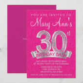 Diamond 30th Birthday Invitation Kaart (Voorkant / Achterkant)
