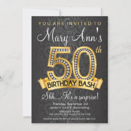 Diamond 50th Birthday Invitation Kaart